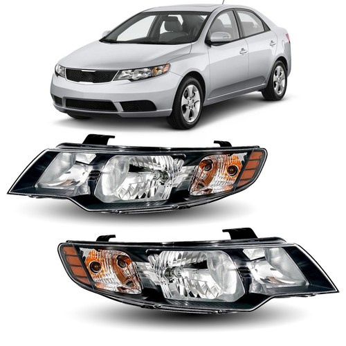 Pair halogen black headlights - halogen,